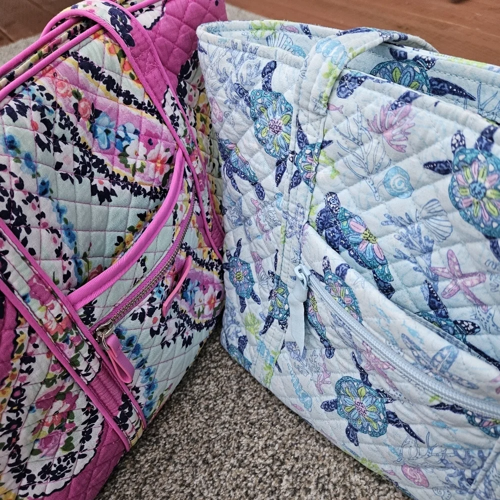 LOT Vera Bradley Tote Bags Turtle Dream Wildflower Paisley Rainforest Lily RARE